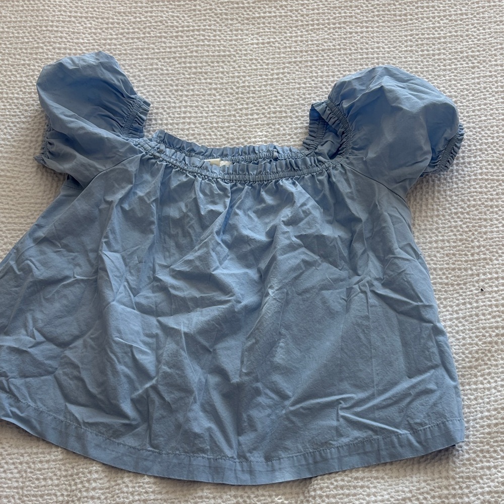H&M Light Blue Puff Sleeve Blouse